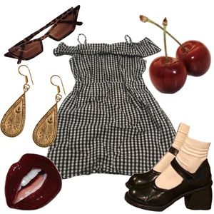 Modern gingham dress.